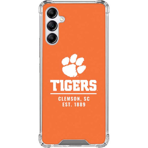 Clemson University Tigers Est 1889 Orange Galaxy A15 5G Clear Case